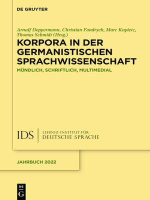 cover image of Korpora in der germanistischen Sprachwissenschaft